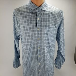 Peter Millar Nanoluxe Blue Check Mens 16.5/ Long